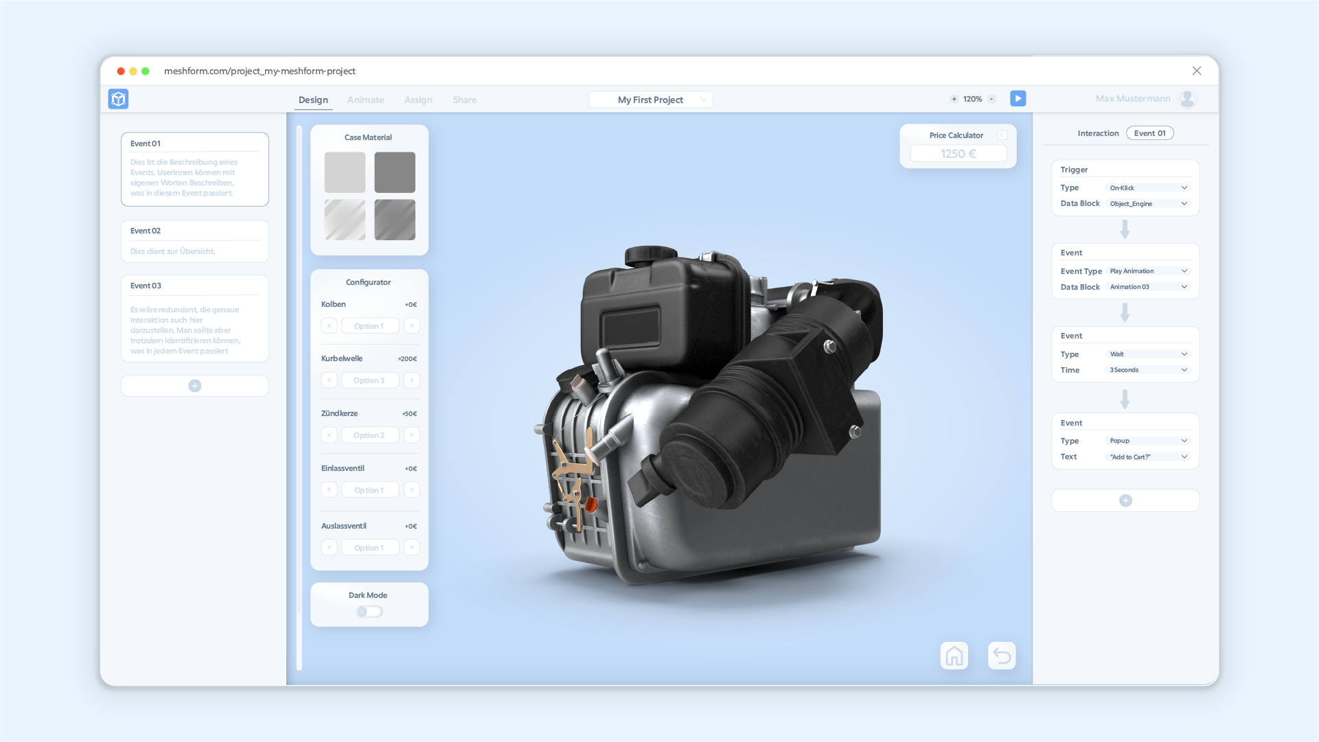 Meshform Industrie 3D Konfigurator